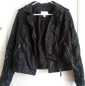 Faux leather biker jacket